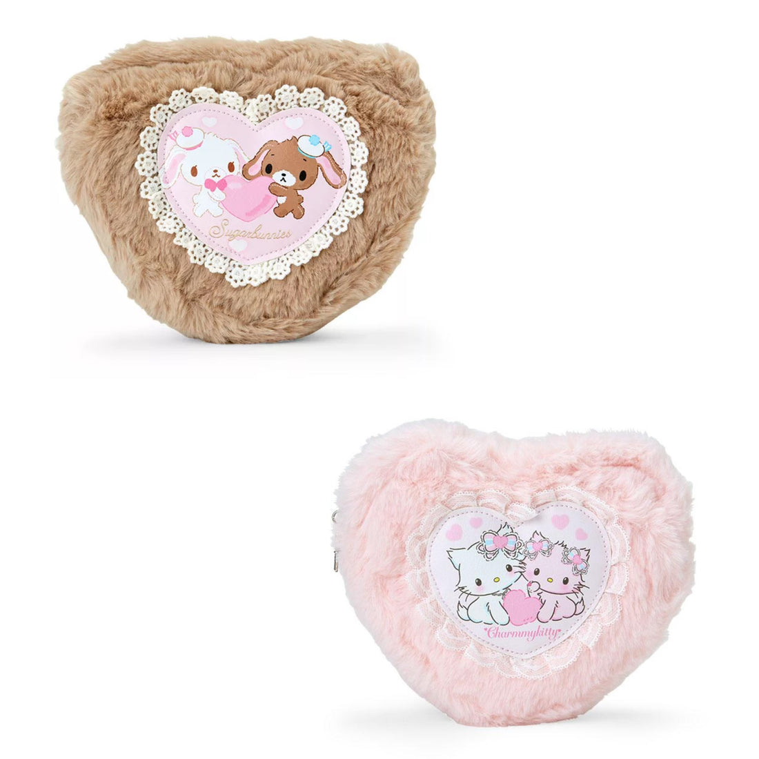 Sanrio三丽鸥|Pouch / Fluffy Heart毛茸茸爱心系列平成复古可爱角色零钱包/收纳包|约18×4.5×14.5cm