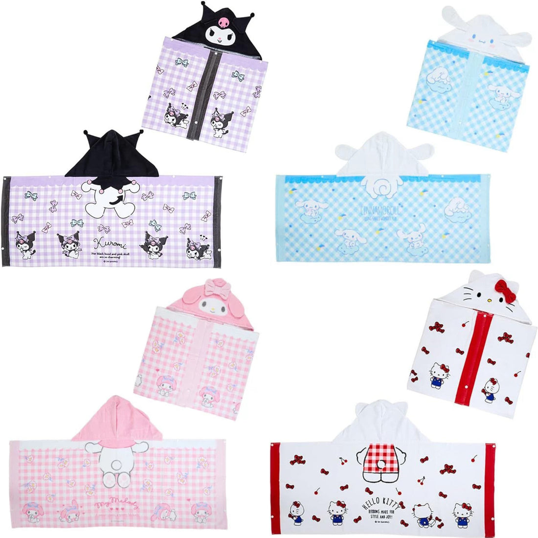 Sanrio|Hooded Towel|120×1×50cm approx.