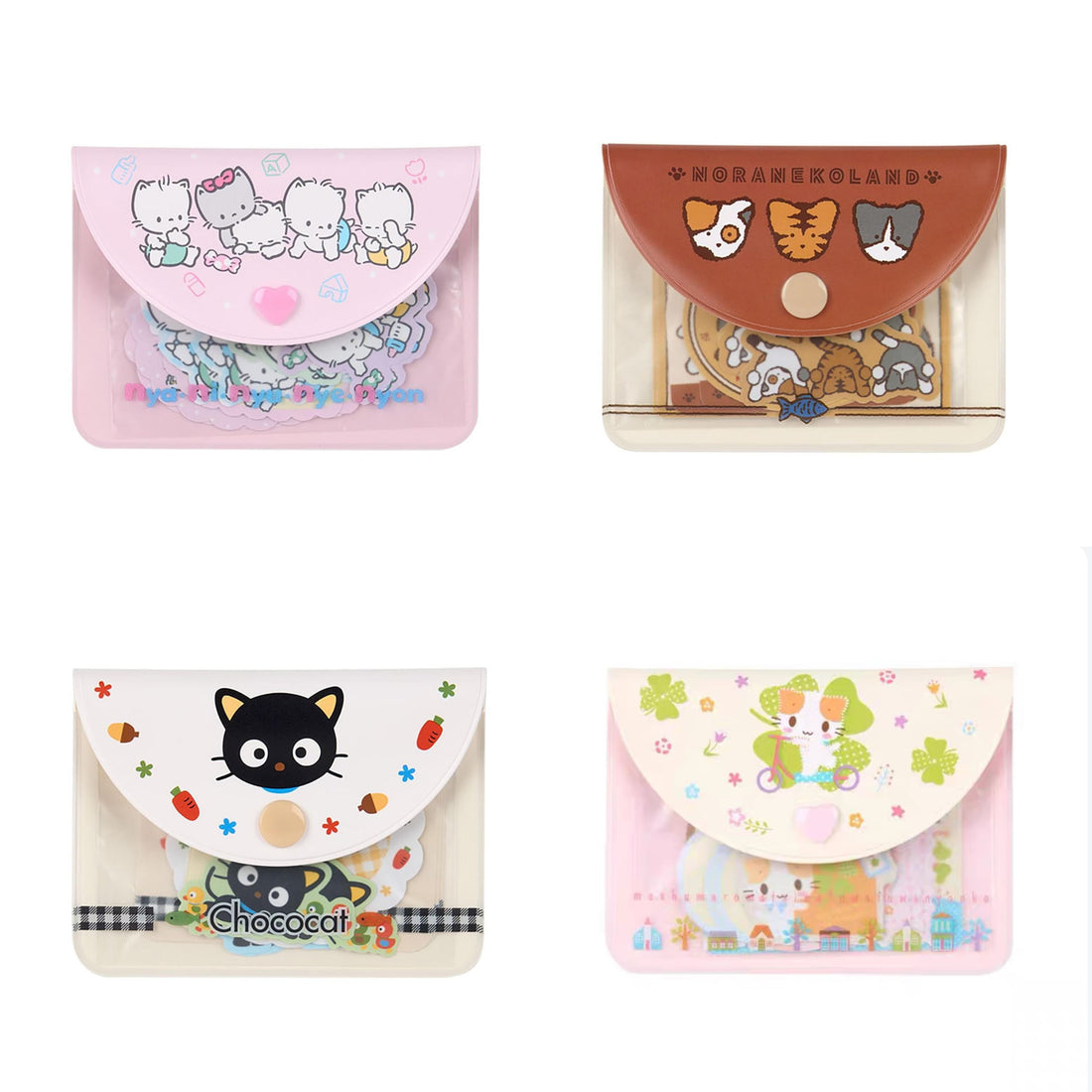 Sanrio|Cat Club Sticker & Case Set|10.9 x 8.2 x 1cm approx.