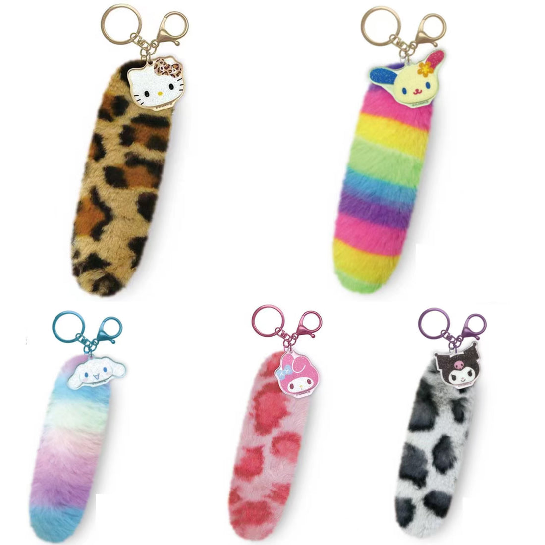 Sanrio|Leopard Tail-shaped fur Keychain/Keyring|H160 x Φ50mm approx.