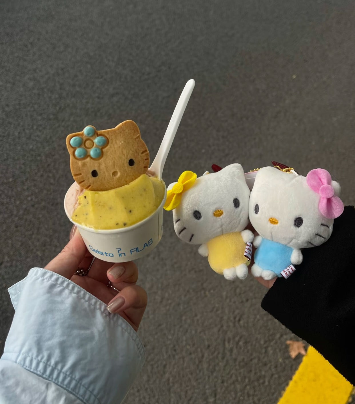 Sanrio| niko nui Hello Kitty & Mimmy Mascot Holder /Plush Keychain|H170×W130×D50mm approx.