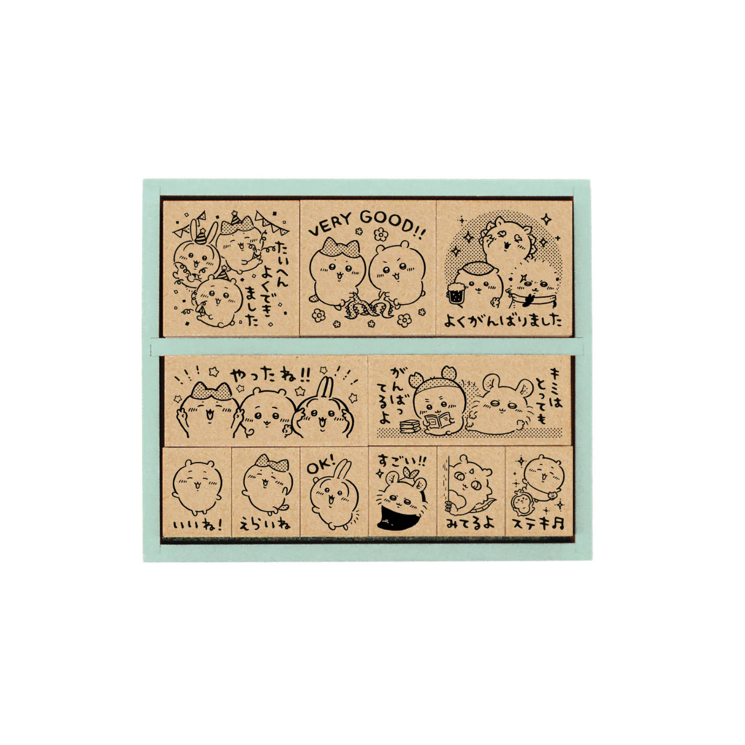 Chiikawa|Wooden Reward Stamp Set (Party)|102 × 104 × 35mm approx.
