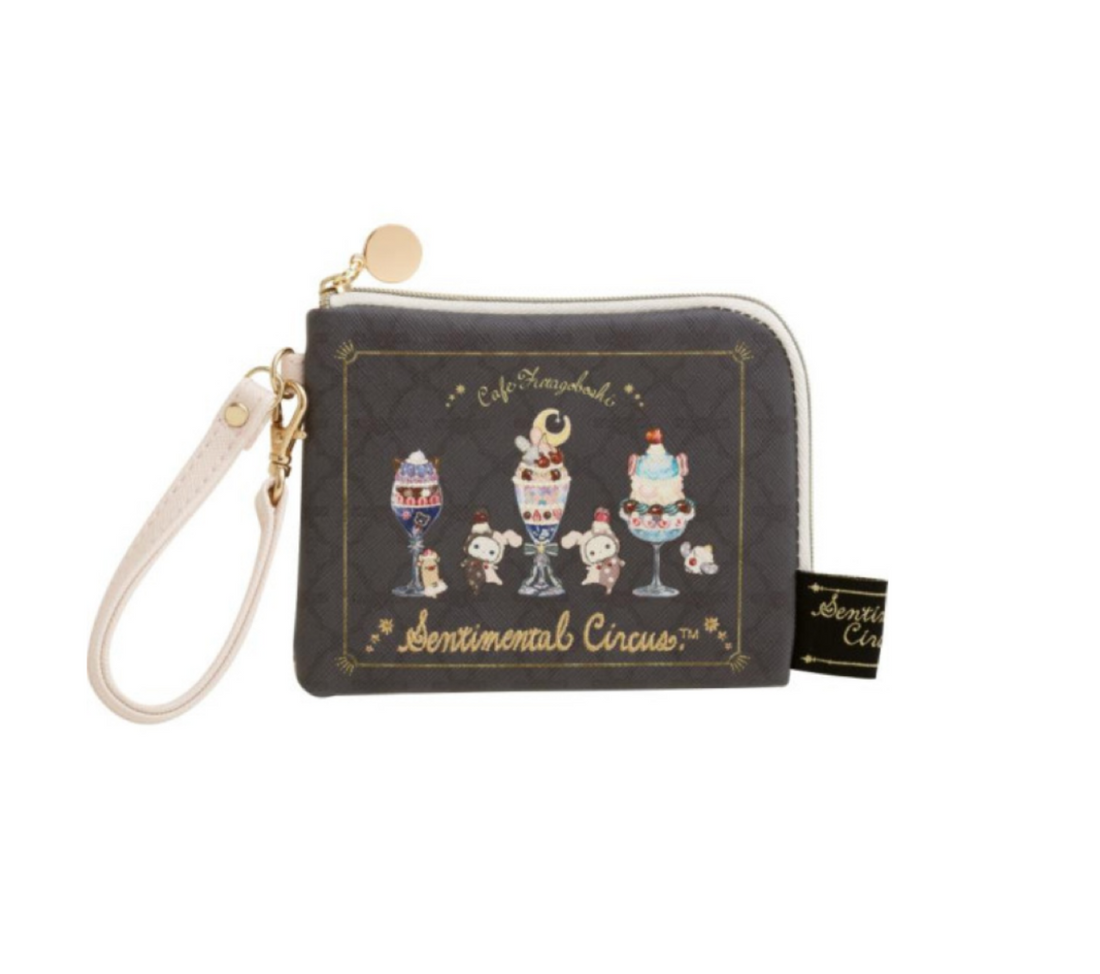 Sentimental Circus忧伤马戏团|San-X Pass Case with Coin Case / Late Night Parfait and Stardust Tears Drain Cherries深夜樱桃蛋糕星尘泪收纳包/零钱包/卡包|約100×130mm