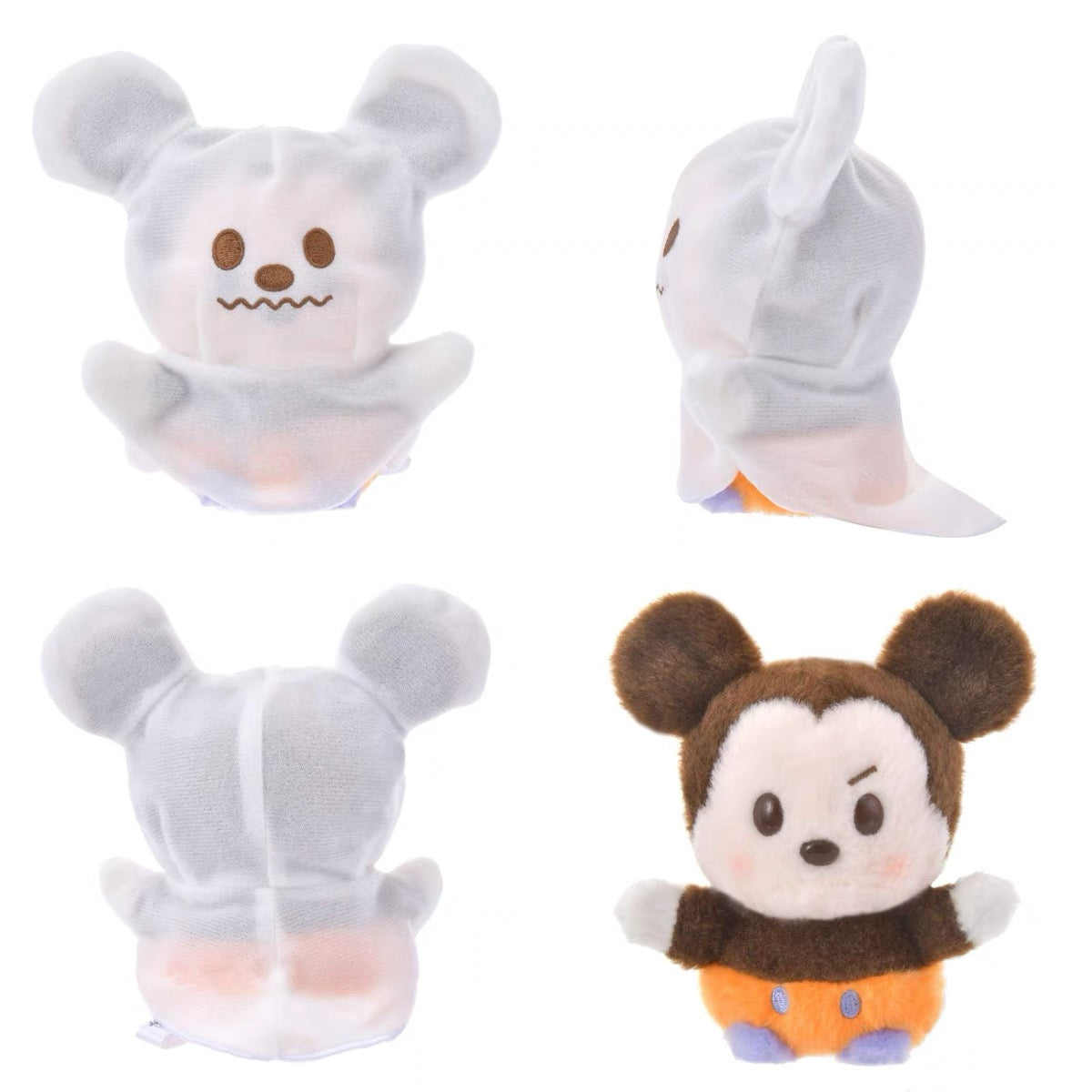 Disney迪士尼|Urupocha-chan Plush - Mickey Mouse / Halloween Ghost万圣节限定豆豆眼可变装米奇毛绒挂件/包挂|约13×12×8cm