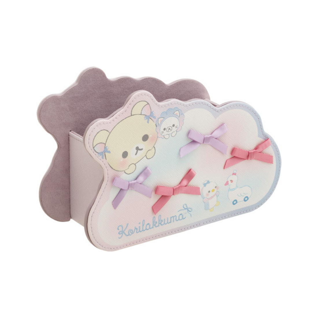 Rilakkuma轻松熊|Korilakkuma Osora no Kururin Wataame Multipurpose Pen Stand天空白云棉花糖系列多功能收纳盒/笔盒|约130 x 190 x 70mm