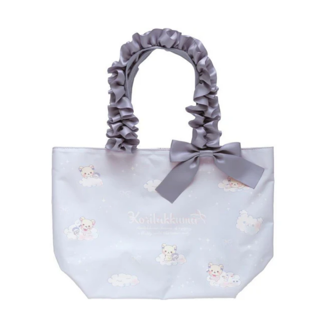Rilakkuma轻松熊|Korilakkuma mini Tote Bag Sky Cotton Candy San-X天空白云棉花糖系列褶皱手提包|约340×220×130mm
