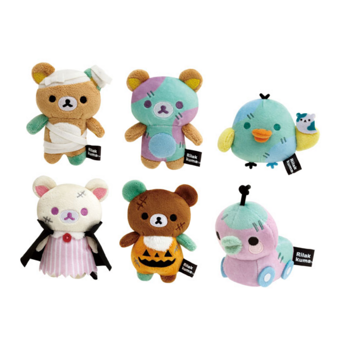 Rilakkuma轻松熊|Osorano Kururin Wataame - Tenori Plush Toy San-X万圣节限定毛绒玩具摆件/全6种|1枚入