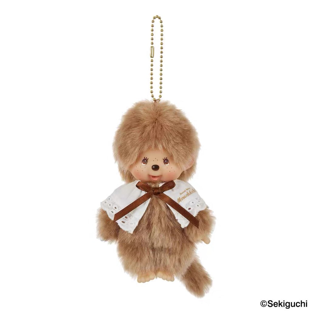 Monchhichi|Sekiguchi Sweet Brown Series Mascot Holder /Plush Keychain|H13.5×W8.5×D5.5cm approx.