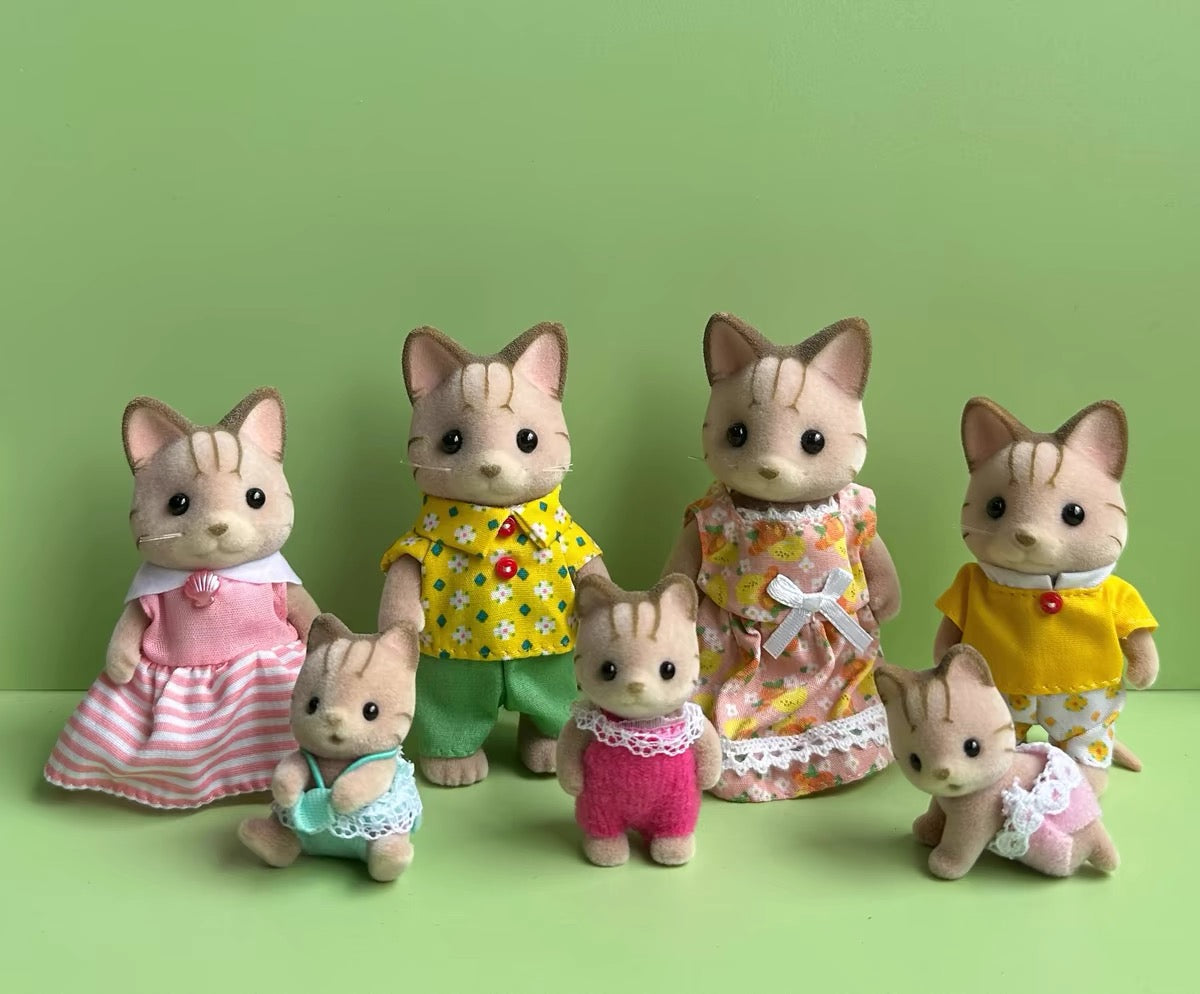 SylvanianFamilies森贝儿家族|Striped Cat Twins三纹猫宝宝双胞胎推车套组/玩具/过家家