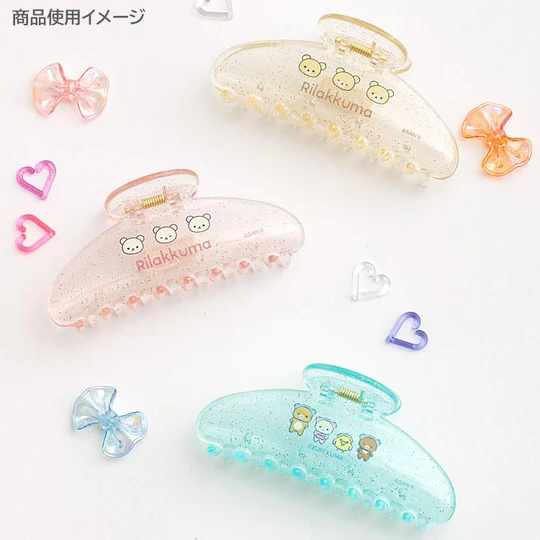 Rilakkuma|Gaming Pixel Art Clear Glitter Hair Claw Clip|45×110×50mm approx.