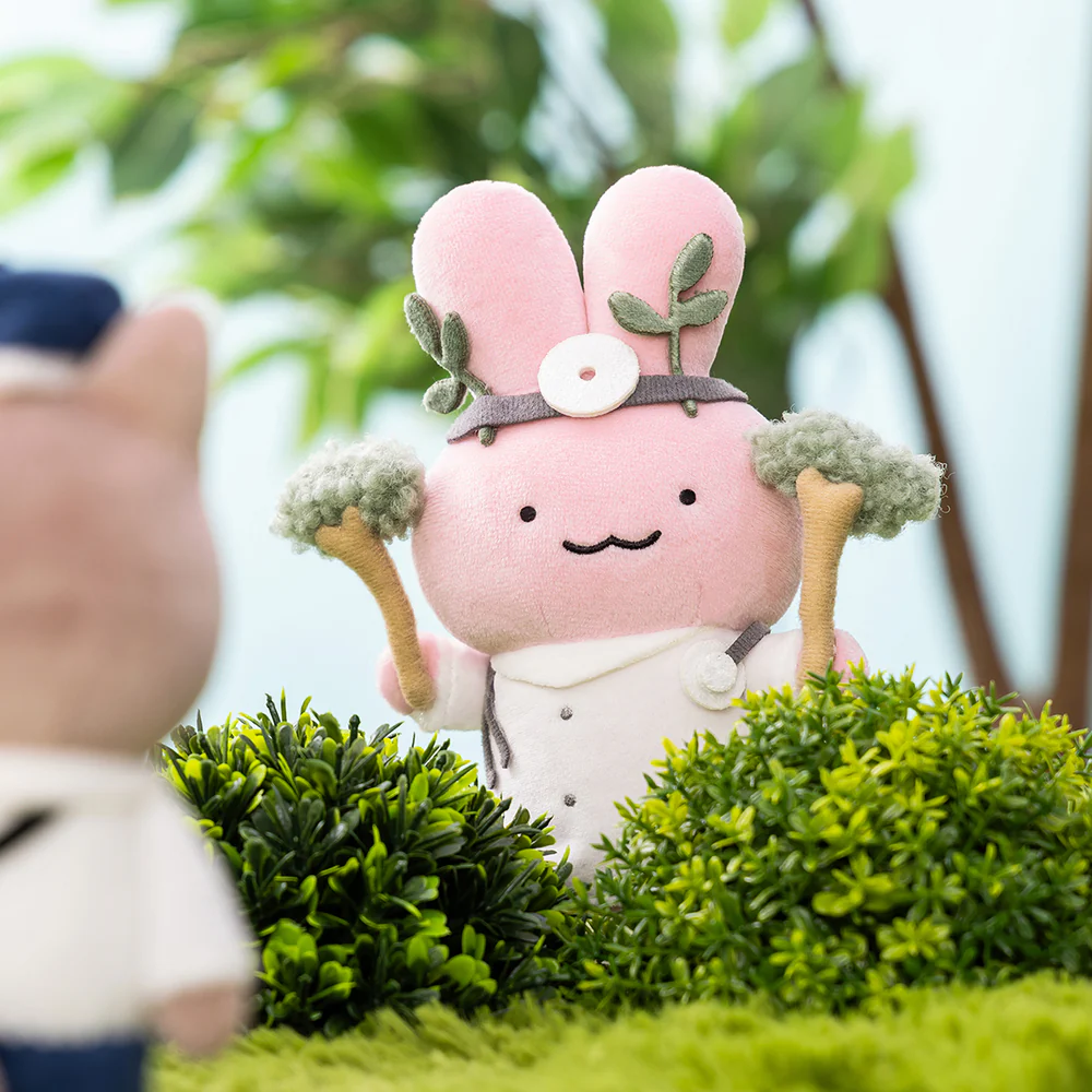 Sanrio|White Tiger and Black Tiger Prawn Character doctor rabbit Mascot Holder /Plush Keychain|H155×W140×D75mm approx.