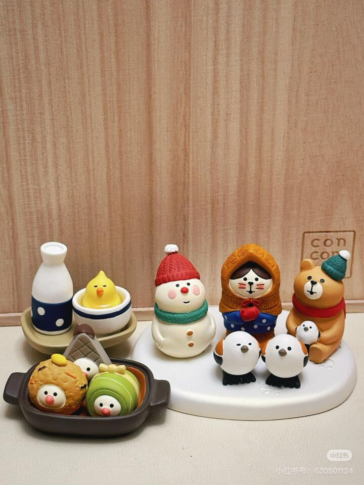 concombre|Yukinko圣诞系列雪孩子猫咪树脂装饰摆件|约28 x 25 x H4mm