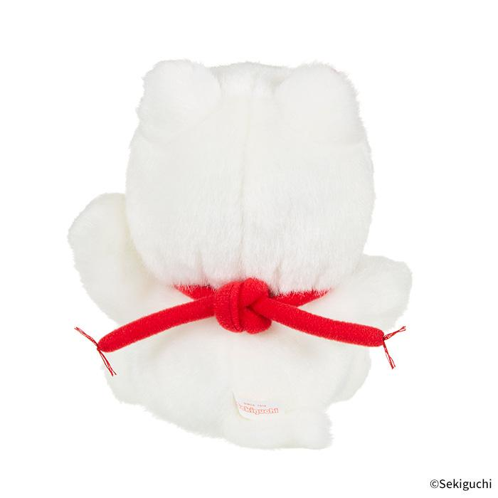 Monchhichi|White Maneki Neko Lucky Cat Costume Monkey Doll Toy|H18×W18×D11cm approx.