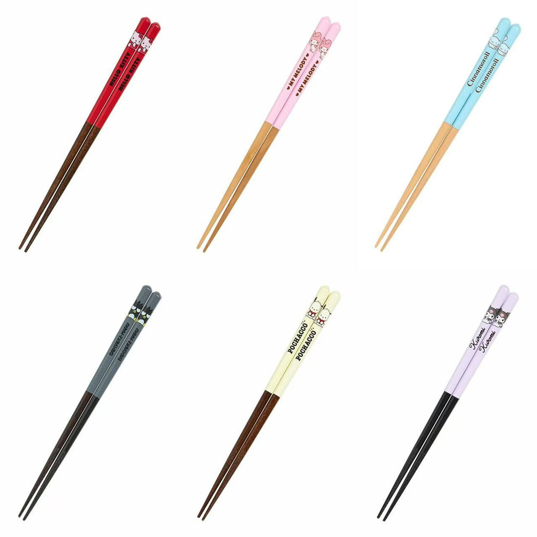 Sanrio三丽鸥| Original Chopsticks 21cm 可爱角色天然木筷子/餐具|约长21cm