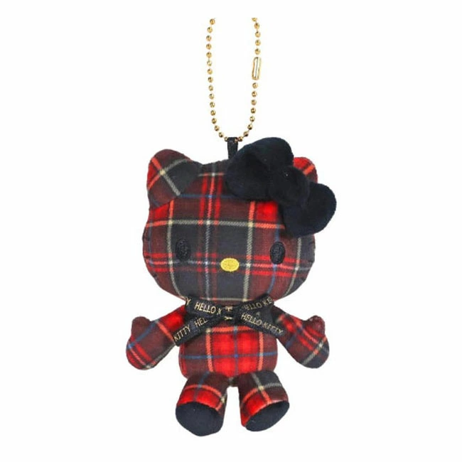 HelloKitty|Sanrio 50th Anniversary Collection Tartan Mascot Holder /Plush Keychain| 85x100x45mm approx.