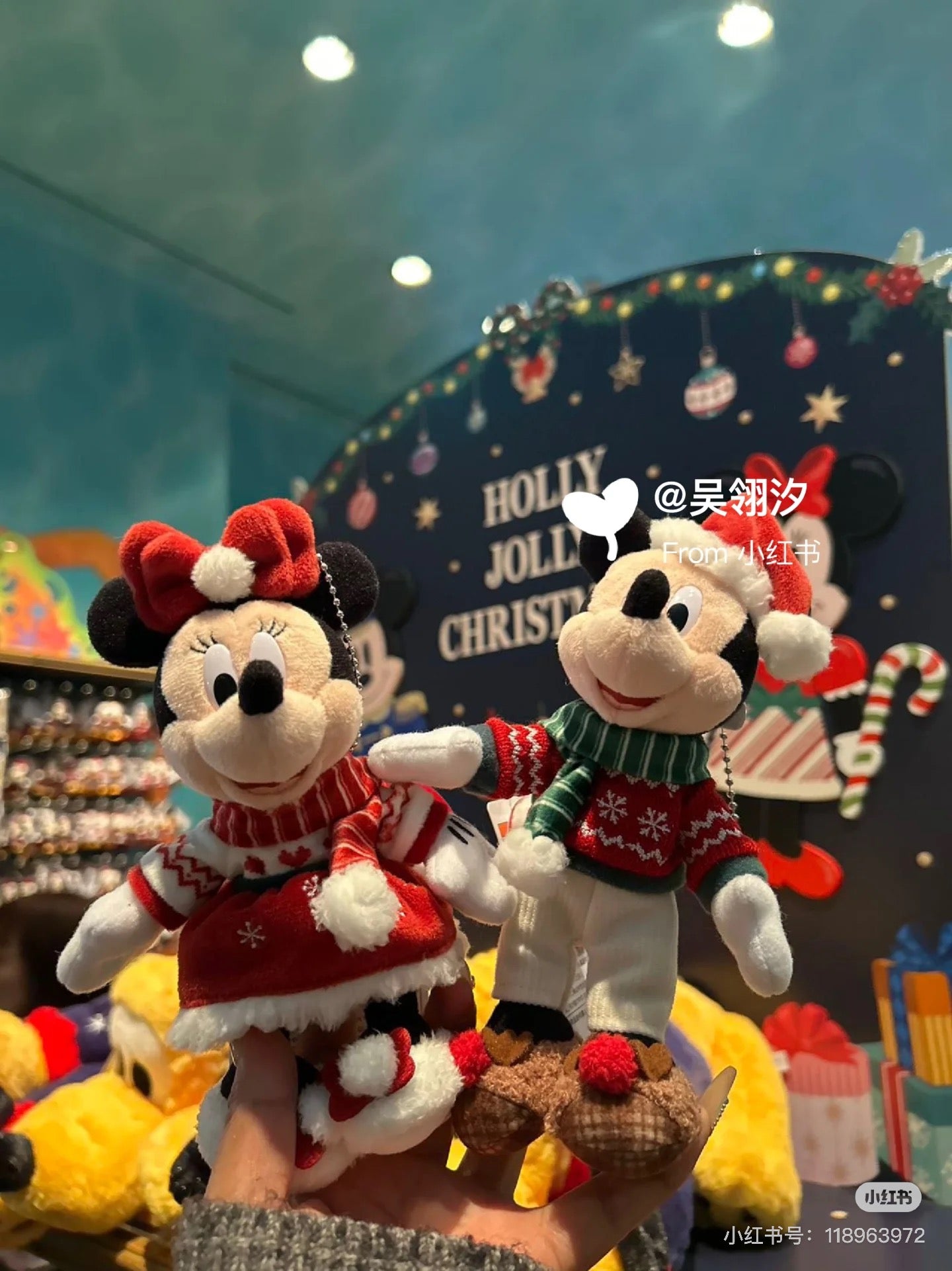 Disney迪士尼|东迪2024圣诞限定米奇米妮毛绒挂件/包挂