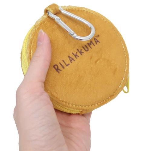 Rilakkuma轻松熊|可爱大头登山扣圆形零钱包挂件/小收纳包/正反面都可爱|直径约94x25mm