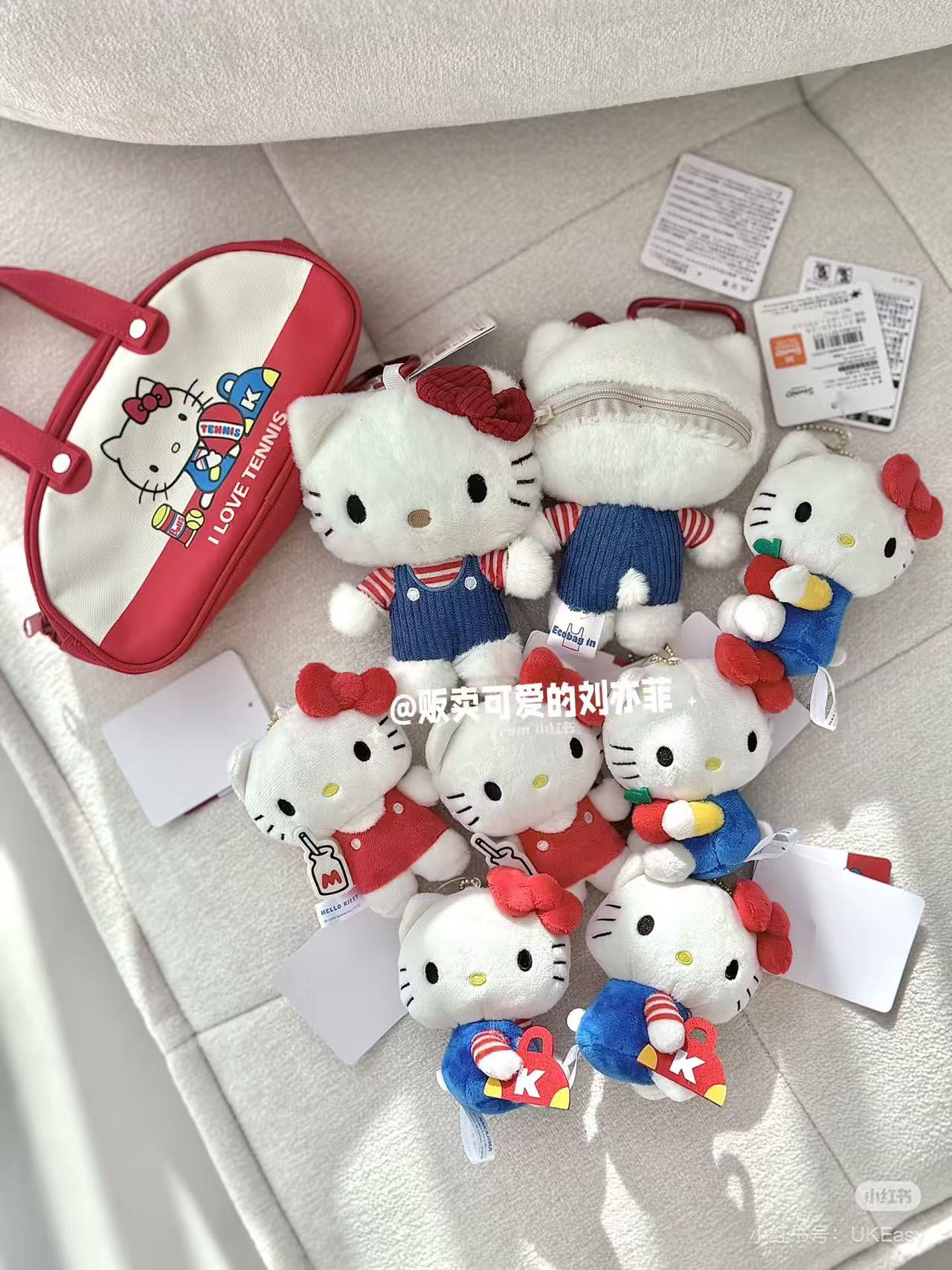 Hello kitty|Classic Plush Eco Bag Mascot Holder /Plush Keychain|8.0 x 11.0 x 15.0cm approx.