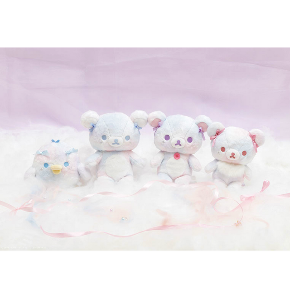 Rilakkuma轻松熊|Plush Doll Gradient Color Sky Cotton Candy San-X天空白云棉花糖系列渐变色毛绒玩偶|約 210 x 160 x 120mm