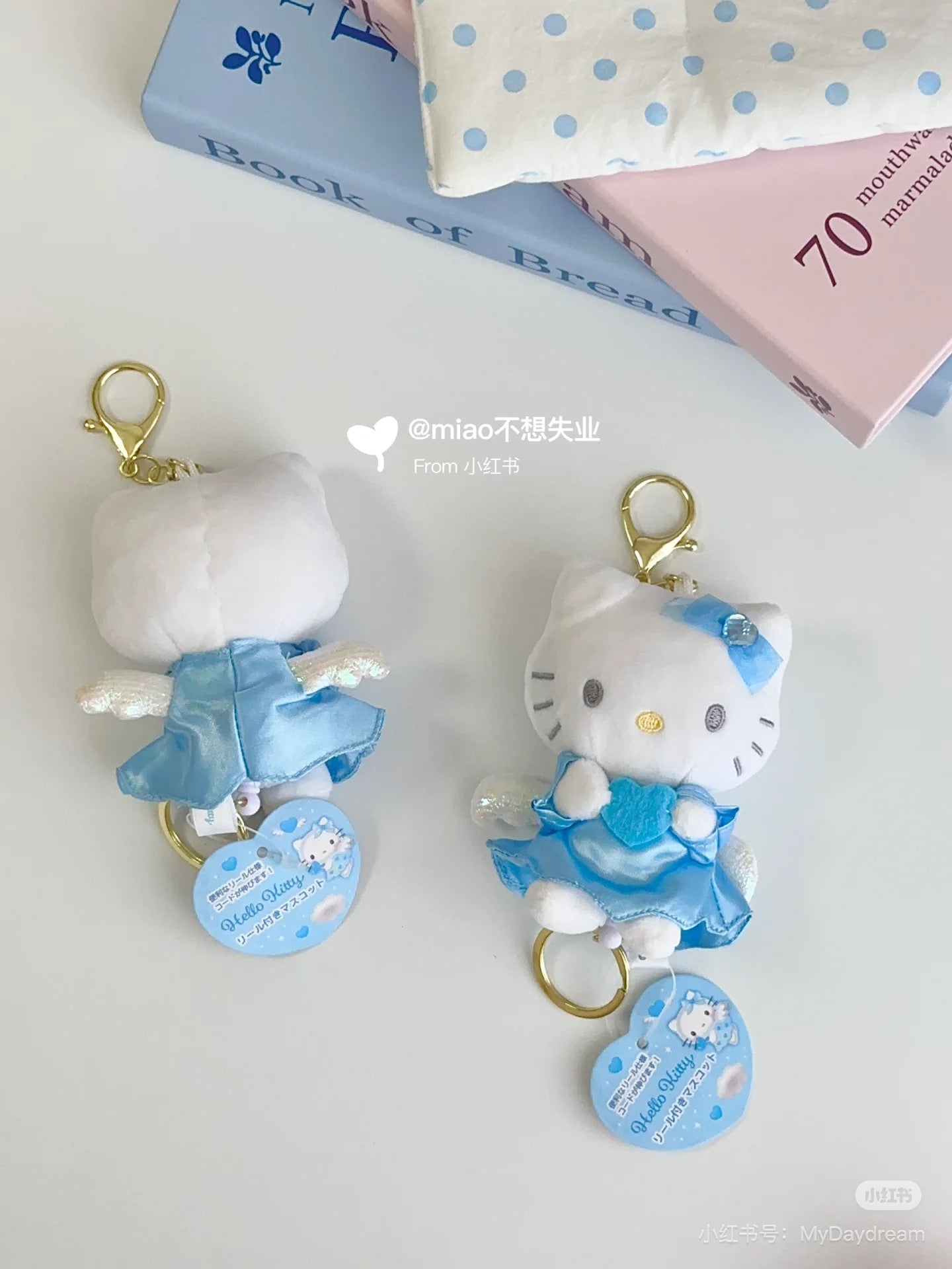 HelloKitty凯蒂猫|Plush Keychain With Reel - Hello Kitty / Nurse Blue天使护士系列可伸缩毛绒玩偶钥匙扣挂件/包挂|约H116 × W75 × D63mm