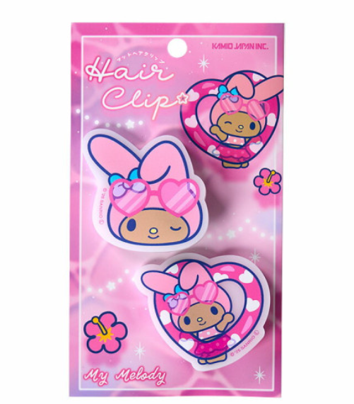 Sanrio|Tan Swimsuit Party Matte Hair Clip Set|2 piece