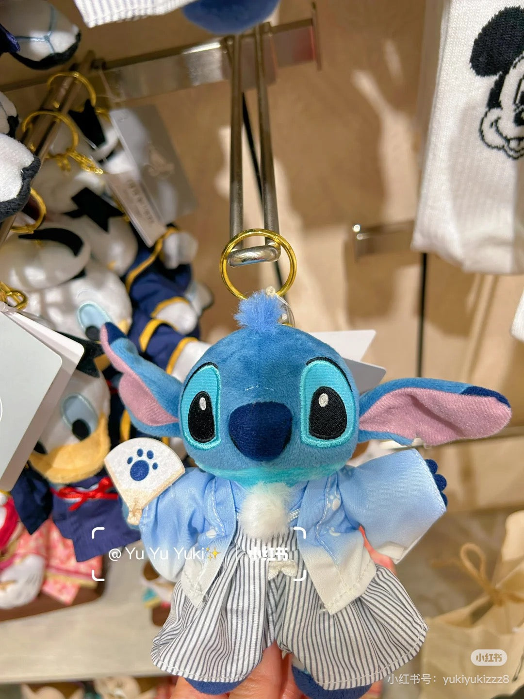 Disney|Mickey Minnie Donald Stitch Baymax Kimono Keychain和服系列毛绒玩偶钥匙扣挂件/包挂|約 H13 x W15 x D7(cm))