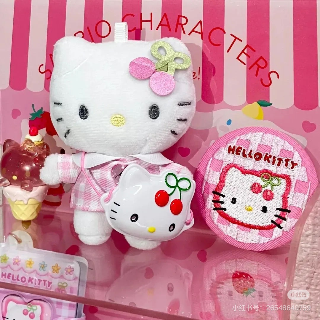 HelloKitty凯蒂猫|Plush Keychain With Reel - Hello Kitty / Nurse Blue天使护士系列可伸缩毛绒玩偶钥匙扣挂件/包挂|约H116 × W75 × D63mm
