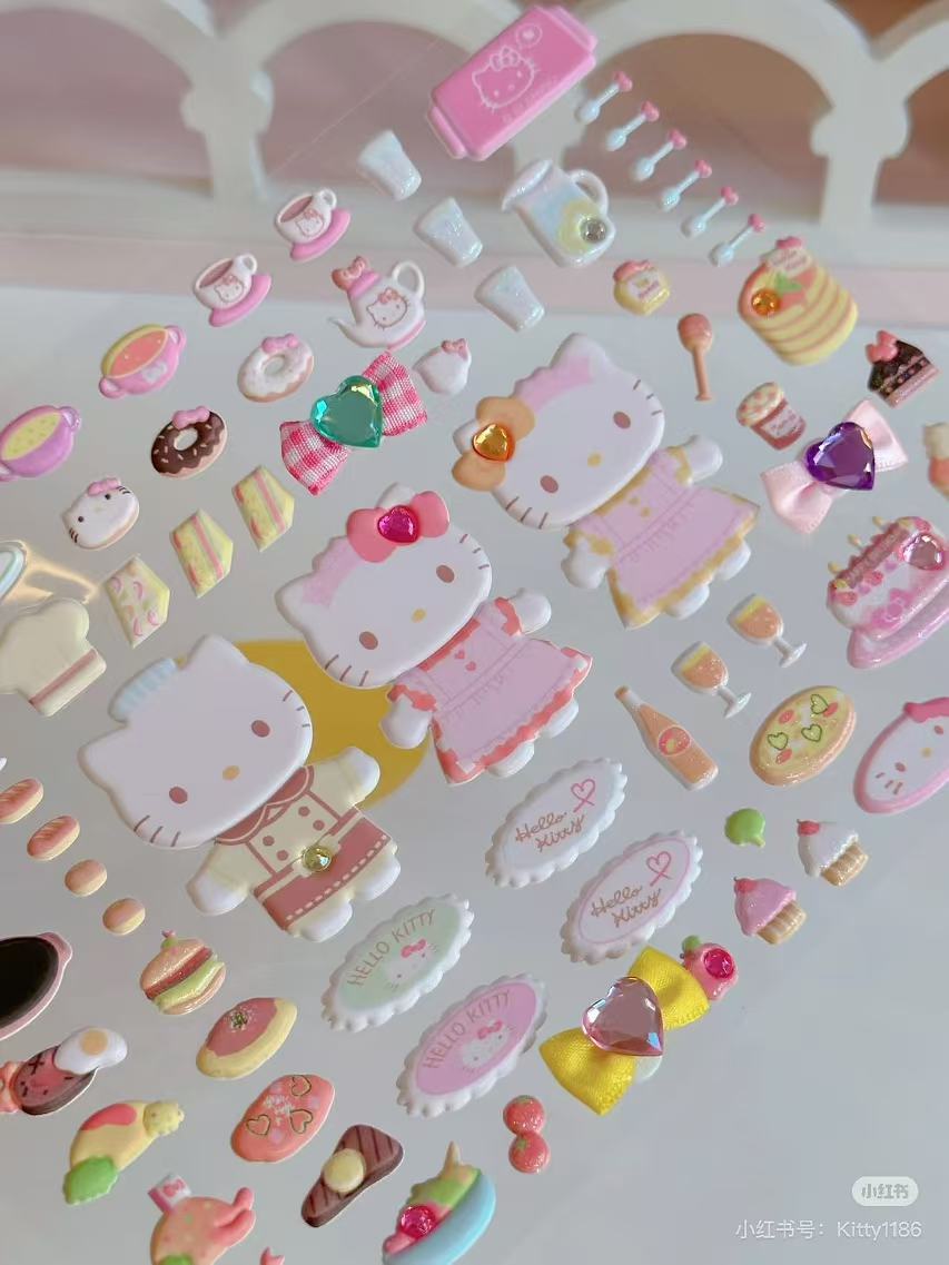 Sanrio|Playing Sticker Set - Cafe Restaurant|21×1×23.5cm approx.