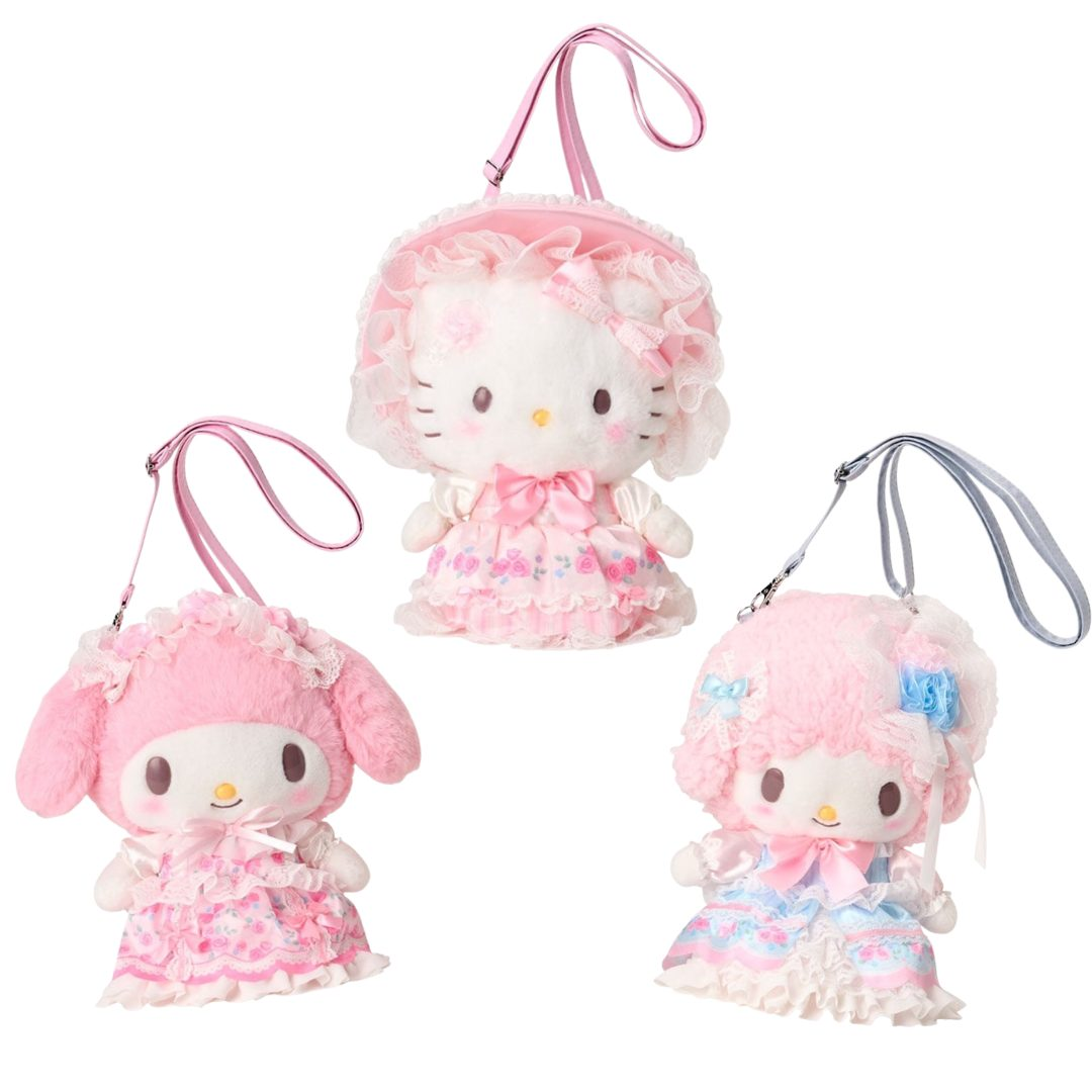 【limit 1】Sanrio|Fairy Tale Party Frills Lace Dress Plush Pochette Crossbody Shoulder Bag|20×13×31cm approx.