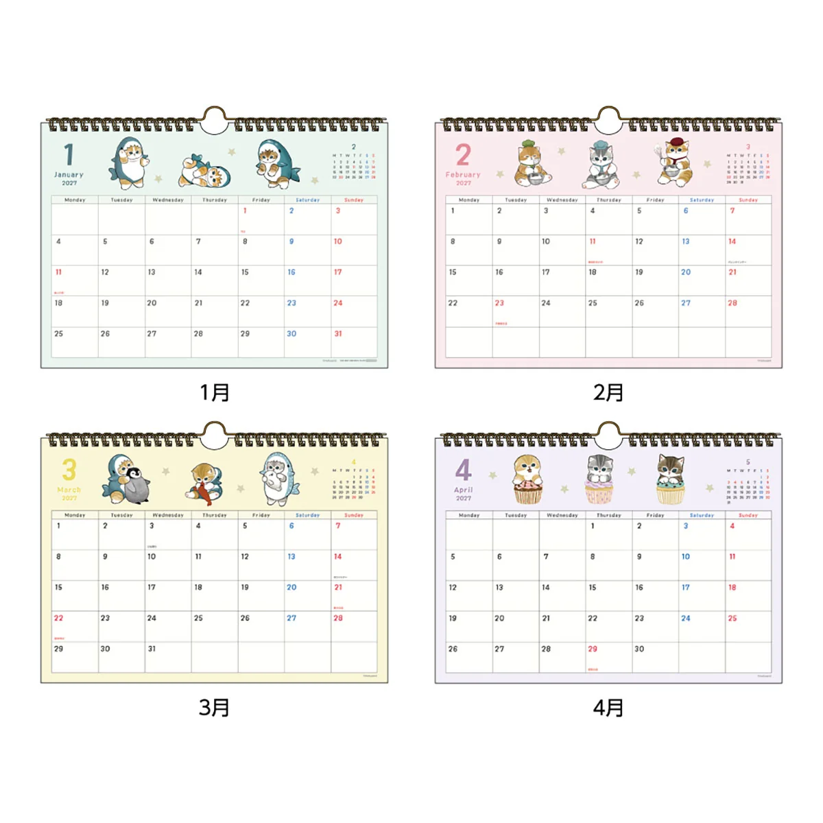 mofusand |Desk Calendar with Message 2027|297×215×10mm approx.