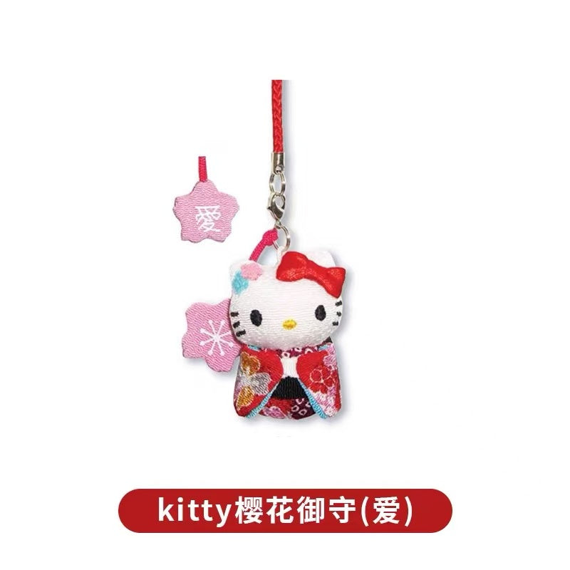 Hello kitty|Kimono Sakura tambourine Mascot Holder /Plush Keychain|1 piece