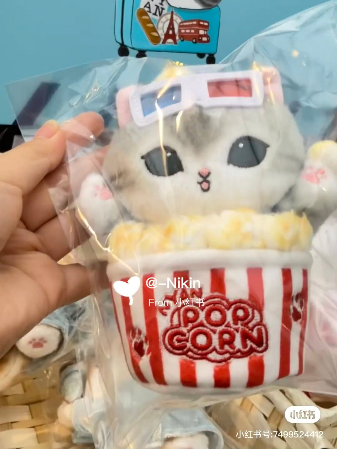 Mofusand|mofumofu journey Popcorn Mascot Holder /Plush Keychain|H150 x W135 x D90mm approx.