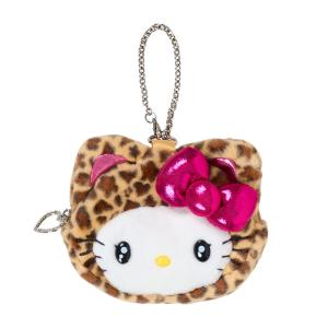 Sanrio|Leopard Gal Cat Face-shaped Pouch Bag|13×2×11cm approx.