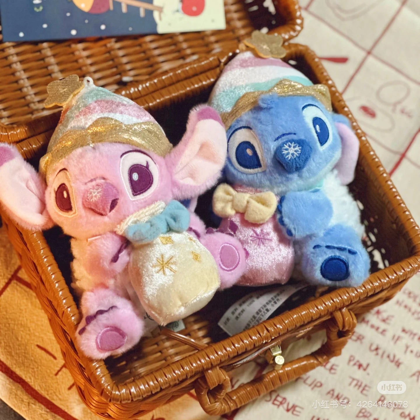 Disney SH|冬日限定Stitch史迪奇雪人系列抱礼物袋毛绒玩偶挂件/包挂