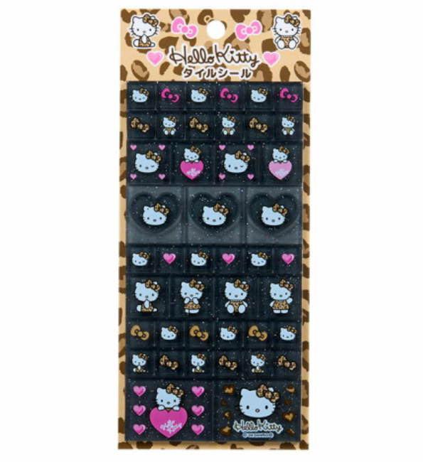 Sanrio|Hello Kitty Gogo Gal Collection Leopard 90s Tile Sticker|5.8×0.2×12cm approx.