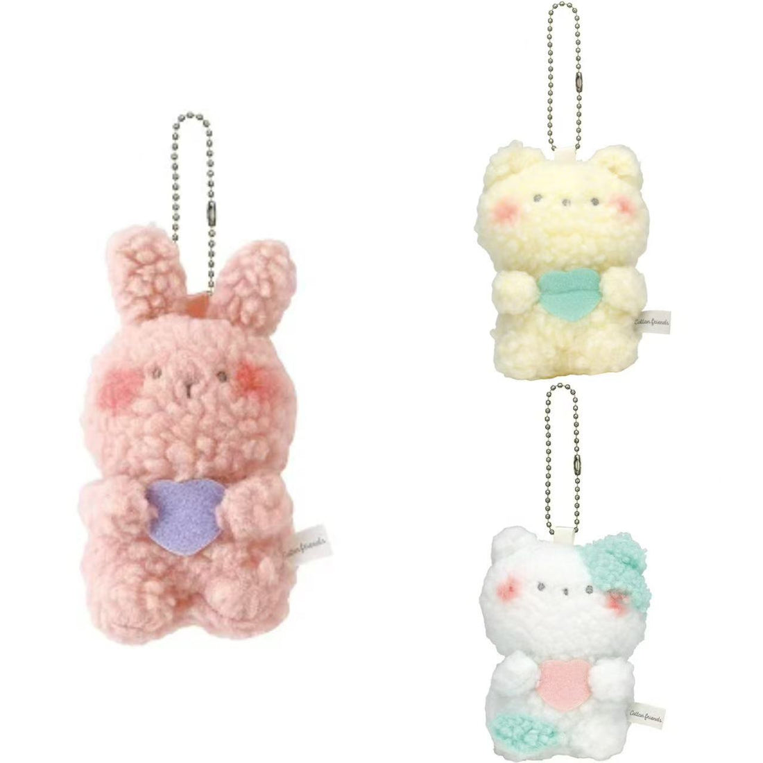 Cotton Friends|Fluffy Mascot Holder /Plush Keychain|77 x 67 x 170 mm approx.
