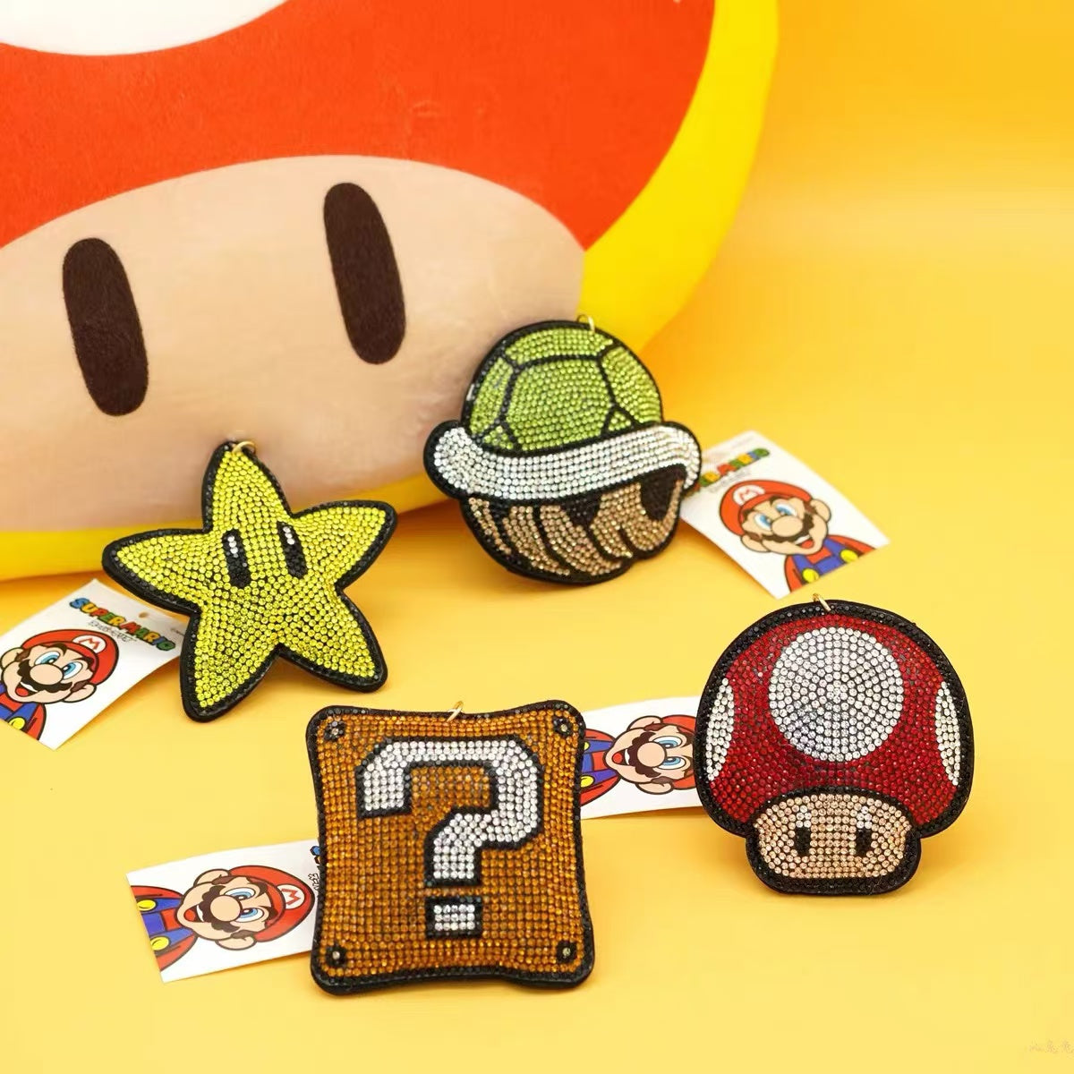 Nintendo|Mario Glitter Deco Key Holder Keychain/Keyring|88×85×20mm approx.