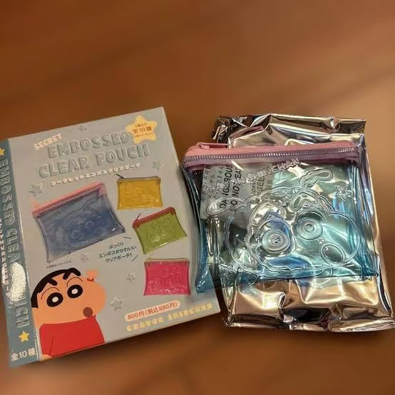 Crayon shin-chan|Secret Emboss Clear Pouch mystery bag/blind box/All 10 types|1pcs