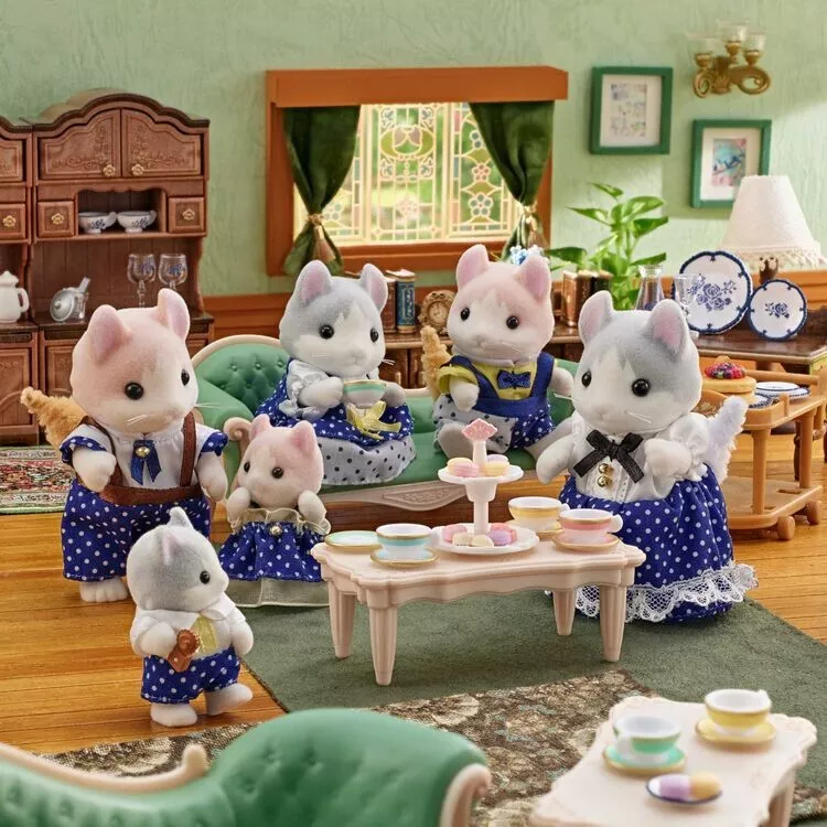 SylvanianFamilies|Curly ears cat Family Set