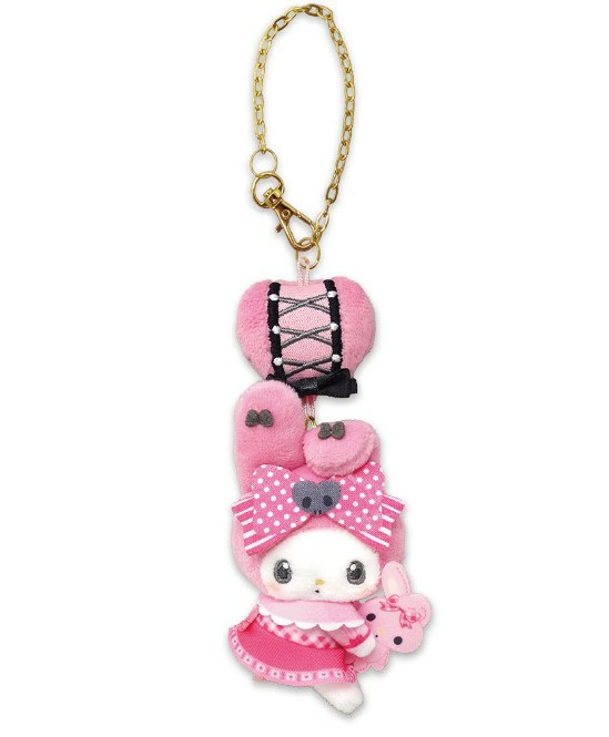 Sanrio|My Melody 50th & Kuromi 20th Anniversary Fruits Apple Pink Mascot Holder /Plush Keychain|20cm approx.
