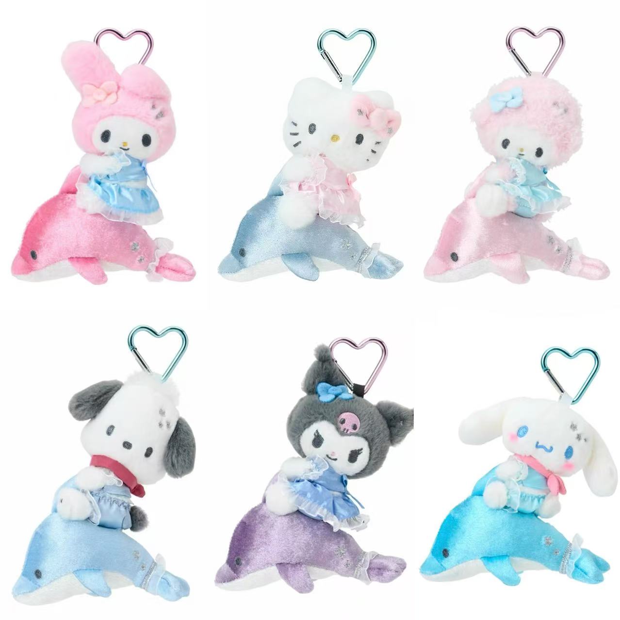 Sanrio|Shiny Dolphin Characters Mascot Holder /Plush Keychain|12×6×14cm approx.