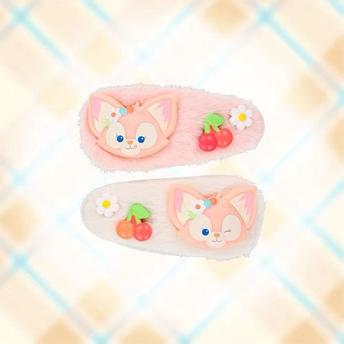 Disney迪士尼|东迪梦幻奇妙厨房系列LinaBell玲娜贝儿粉色毛茸茸发夹/刘海夹|1对入