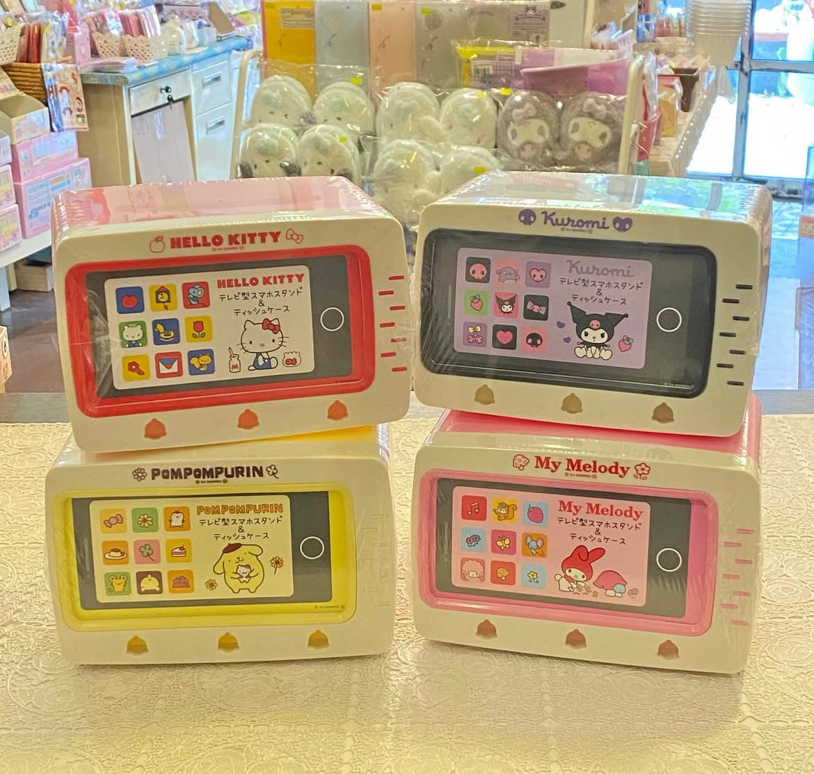 Sanrio|TV-Shaped Smartphone Stand & Tissue Case|187×150×135mm approx.