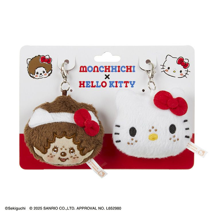 Monchhichi|Hello Kitty stuffed animal charm set|H4.5cm approx.