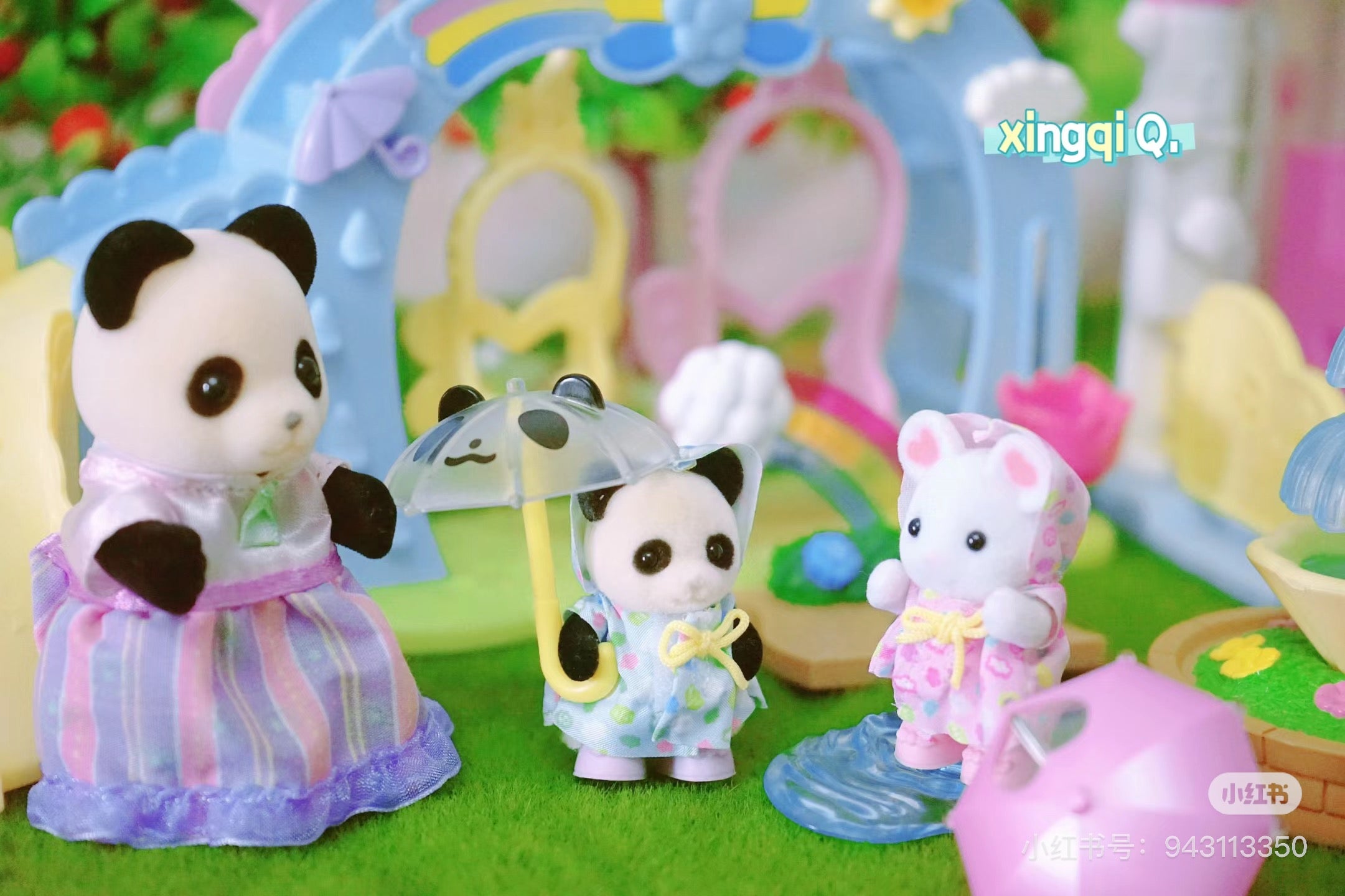 SylvanianFamilies森贝儿家族|Rainy Day Friends幼儿园伙伴雨天套组/玩具/过家家5748