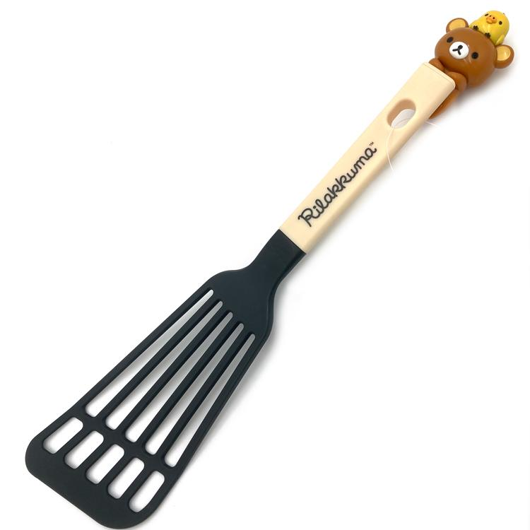 Rilakkuma轻松熊|可爱熊头手柄尼龙树脂耐热炒菜搅拌铲/锅铲不会划伤煎锅等的表面|长约350mm
