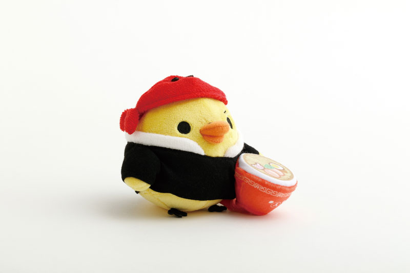 Rilakkuma轻松熊|Ramen Plush Kiiroitori 拉面店系列鼻孔鸡毛绒玩偶/公仔|約85 x 114 x 85mm