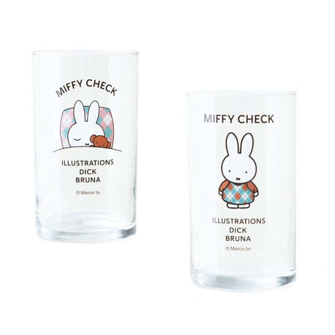 Miffy|Dick Bruna Miffy Check Glass Tumbler