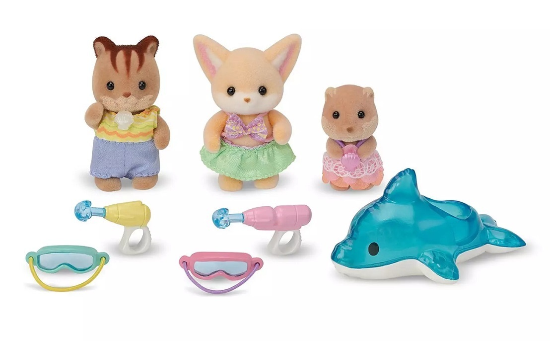 SylvanianFamilies森贝儿家族|Nursery Friends Pool Fun Trio幼儿园小伙伴打水仗套组/玩具/过家家5749