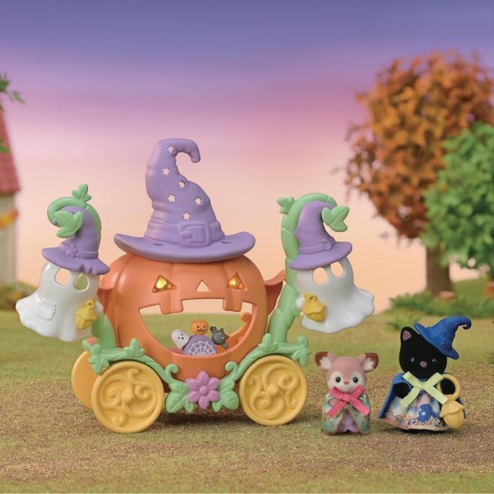 SylvanianFamilies|Seasonal Halloween Ghost and Pumpkin Carriage Set